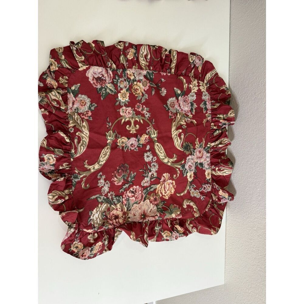 2 Ralph Lauren DANIELLE MARSEILLES 2 Throw Pillow Covers Cottage Floral Ruffle